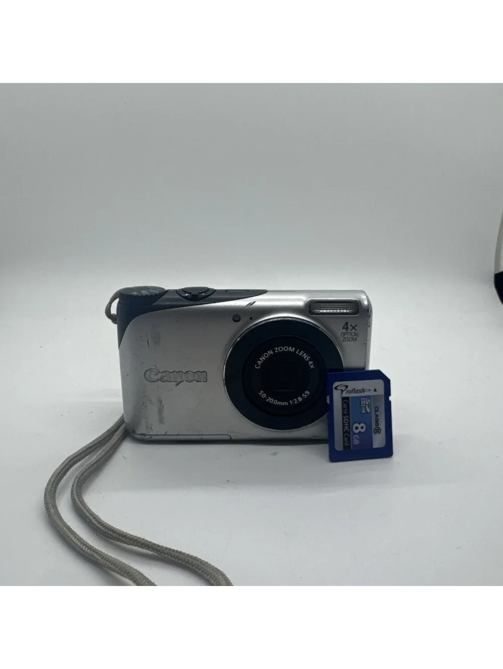 Canon PowerShot A2200 14.1MP Digital Camera HD 4x Zoom Silver W/ SD Card Tested